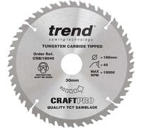 Trend CRAFTPRO Wood Cutting Saw Blade 180mm 30T 30mm