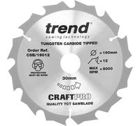 Trend Trend CSB/19012 Craft Saw Blade 190mm X 12 Teeth X 30mm