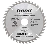 Trend Circular Saw Blade CSB/18440A – 184mm, 30mm Bore, 40T, 2.6mm Kerf, +15° Hook, TCT, Fine Finish