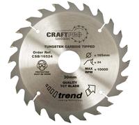 Trend Wood Circular Saw Blade, 300mm Diameter, 30mm Bore, 24 Teeth, 2.8mm Kerf, +20° Hook, TCT, Coarse Finish, CSB/30024