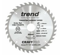 Trend CRAFTPRO Wood Cutting Saw Blade for DeWalt DCS575 190mm 36T 30mm