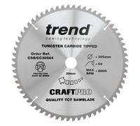 Trend 305mm TCT Wood Mitre Saw Blade, 64 Teeth, 30mm Bore, Fine Finish