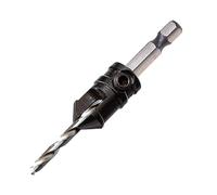 Trend Snappy 12.7mm Tool Steel Countersink with Adjustable 3.5mm Drill, Perfect for Hard & Softwoods, SNAP/CS/12, 9/64in