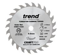 Trend CSB/11524 115mm X 24 Teeth X 9.5mm Bore Craft Saw Blade Thin Kerf