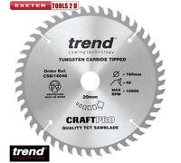 Trend CSB/16048 Craft Trimming Crosscut Saw Blade 160mm Dia. X 48 Teeth X 20mm