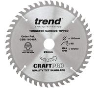 Trend CSB/16048A Craft Pro Quality TCT Circular Saw Blade, 160mm x 48 Teeth x 20mm Bore, Tungsten Carbide Tipped