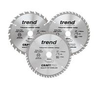 Trend Csb/165/3Pk/b Craftpro Cordless Saw Blade 165 X 20mm X 24T/40T/52T Pack 3
