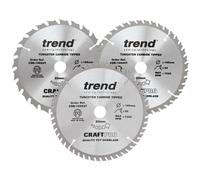 Trend CSB/165/3PK/C CraftPro Cordless Saw Blade 165 x 20mm x 24T/4...