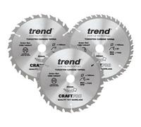 Trend Csb/165/3Pk/c Craftpro Cordless Saw Blade 165 X 20mm X2 24T X1 40T 3 Pack