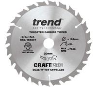 Trend CSB/16524T Craft Pro Combination TCT Blade Ideal for DeWalt, Bosch, Makita, and Festool Circular Saws, Tungsten Carbide Tipped, 165mm x 24 Teeth