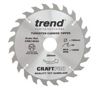 Trend CSB/18024 Carbide Tipped Wood Circular Saw Blade - 180mm x 24T x 30mm Bore