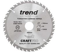 Trend CSB/18030 Craft Pro Combination TCT Circular Saw Blade, 180mm x 30 Teeth x 30 Bore, Tungsten Carbide Tipped