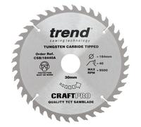 Trend Csb/18440A Tct Craft Saw Blade 184mm X 40 Teeth X 30mm Hitachi C7St C7Sb2