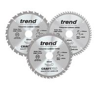 Trend CSB/190/3PK Craftpro Saw Blade 190 X 30Mm X 24T/40T/60T (Pack 3)