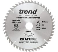 Trend CSB/21048 Craft Pro Combination TCT Blade Ideal for Makita Circular Saws, 210mm x 48 Teeth x 30mm Bore, Tungsten Carbide Tipped
