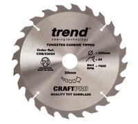 Trend Circular Saw Blade CRAFTPRO CSB/23024 - 230mm x 30mm, 24T TCT, +15° Hook