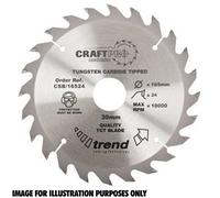Trend Circular Saw Blade CSB/25030 - 250mm, 30T, 30mm Bore, 2.8mm Kerf, TCT, +15°, Coarse Finish