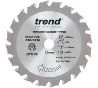 Trend CSB/8520 Craft Pro Blade Ideal for Titan TTB689CSW Mini Saws, Tungsten Carbide Tipped, 85mm x 20 Teeth x 10mm Bore