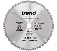 Trend CSB/AP30584 Craft Pro Worktop TCT Blade for Aluminium or Plastic and Makita, Dewalt, or Bosch Circular Saws, Tungsten Carbide Tipped, 305mm x 84