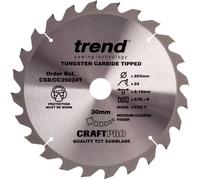 Trend Wood Cordless ATBR Mitre Saw Blade, 250mm Diameter, 30mm Bore, 24 Teeth, 2.2mm Kerf, +7° Hook, TCT, Coarse Finish, CSB/CC25024T