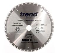 Trend Mitre Saw Blade CRAFTPRO CSB/CC25440T - 254mm 40T 30mm Bore TCT 2.1mm Kerf