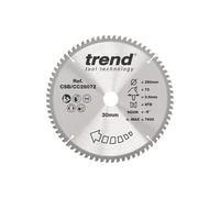 Trend Wood Mitre Saw Blade, 260mm Diameter, 30mm Bore, 72 Teeth, 2.5mm Kerf, -5° Hook, TCT, Extra-Fine Finish, CSB/CC26072