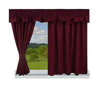 Trend Curtains Black Caravan Valance Pelmet - 360" W x 8" D | Unlined 3" Pencil Pleat Panel with 3" Velcro-Compatible Tape for Motorhome, Campervan, RV | Plain 100% Polyester Fabric