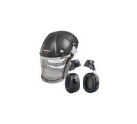 Trend Airshield Pro Full Air Circulating Face Shield w/ Ear Defenders - Complete Face and Hearing Protection Pack, AIR/PRO/D2