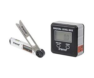 Trend DAF/8 Digital Angle Finder and Level,Silver, 200mm, 8 Inch & DLB Digital Level Box, Black