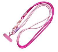 Trend Diagonal Long Rope Mobile Phone Universal Lanyard Shoulder Strap Lanyard Neck Multi-Functional Anti-Loss Rope(Rose Red)