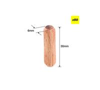 Trend DWL/6X30/50 6 x 30mm Wooden Dowels Pack of 50