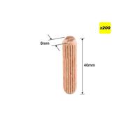 Trend DWL/8X40/200 8 x 40mm Wooden Dowels Pack of 200