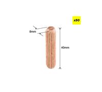 Trend DWL/8X40/50 8 x 40mm Wooden Dowels Pack of 50