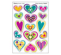 TREND ENTERPRISES - Artsy Heartsy/Cherry Mixed Shapes Stinky Stickers, 60 Count