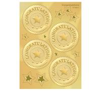 TREND enterprises, Inc. Congratulations (Gold) Award Seals Stickers, 32 ct.