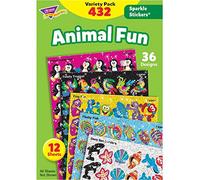 TREND enterprises, Inc. T-63902 Animal Fun Sparkle Stickers Variety Pack, 432/Pack