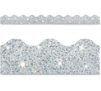 TREND ENTERPRISES INC. - Trend Terrific Trimmers Sparkle Trimmer - Silver Rectangular Wall Mount Pinboard - Plastic/Foam Board with Inserted Pins - Glossy Finish