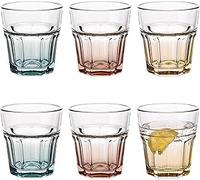 TREND FOR HOME Cocktail Glasses Large Drinking Glass Cuba Libre Glasses 280 ml Set of 6 Cocktail Highball Water Glasses Set XXL Tumblers Retro Design GIGI Collection Watercolour OMBRE Hand Wash