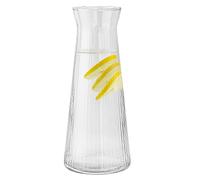 TREND FOR HOME Decorated Glass Water Jug 1000 ml Water Carafe Ribbed Glass Carafe Serving Decanter 1L Dispenser for Beverages Juice Water Flower Vase Bud Vase | Lyra Luminous | Transparent