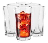 TREND FOR HOME Highball Glasses Drinking Glasses | 340 ml | Set of 6 | Tall Drinking Glasses Glass Tumblers Long Drink Tumblers Cocktail Water Juice Glasses | Dishwasher Safe | Collection Gina
