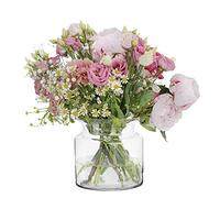 TREND FOR HOME Hyacinth Vase H: 15 cm Wide Vase Round Vase Glass Cylinder Vase Clear Vase Large Vases for Flowers Pampas Vase Glass Vases for Table Decoration Large Flower Vase | ⌀ 15 cm | Dahlia