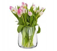 Trend For Home Trend For Home Large Glass H: 22.7 cm for Flowers Clear for Roses Pampas Tulip Big Wide for Flowers Wedding Decor, Ø 19 cm, Zinnia