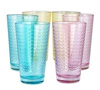TREND FOR HOME Tumbler Set of 6, 360 ml, Soda-Lime Glass, Geometric Triangles Pattern, Optical Illusion Glass, Not Dishwasher Safe, Made in European Union