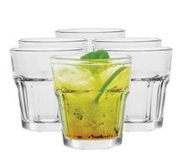 TREND FOR HOME Water Glasses 280 ml Whiskey Glasses Set of 6 Cocktail Glasses Coffee Tumbler Small Glass Tumblers Whisky Glasses Short Glasses Stackable Glasses | Clear | H: 9.5 cm | Alva