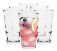 TREND FOR HOME Water Glasses Tumblers Glass Set | 375 ml | Set of 6 Drinking Glasses Juice Soft Drinks Beer Cocktails Beverages Tumbler Highball | Dishwasher Safe | Collection Viggo