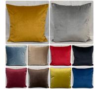 Trend Furnishings Velvet Pillow Covers Decorative Square Pillowcase Soft Solid Cushion Case for Sofa Bedroom Car 24 x 24 Inch 60 x 60 cm Unfilled Lilac