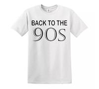 Trend Gear Back to The 90s T-Shirt Funny Nineties Music Retro Mens Top - White - XL