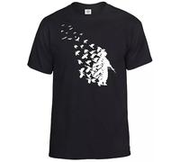 Trend Gear Banksy Soldier Peace Pigeons T-Shirt Urban Art Fashion Swag Funny T Shirt Top(Black,3XL)