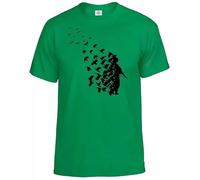 Trend Gear Banksy Soldier Peace Pigeons T-Shirt Urban Art Fashion Swag Funny T Shirt Top(Irish Green,L)