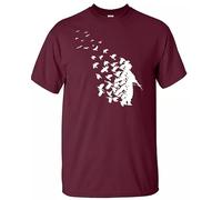 Trend Gear Banksy Soldier Peace Pigeons T-Shirt Urban Art Fashion Swag Funny T Shirt Top(Maroon-White,XL)